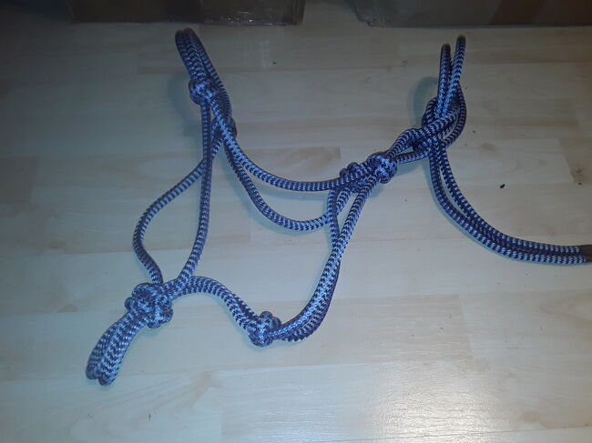 Blau gemustertes Knotenhalfter COB/Full!? 1cm dick, gebraucht, XYZ, Halters, Groß Wittensee