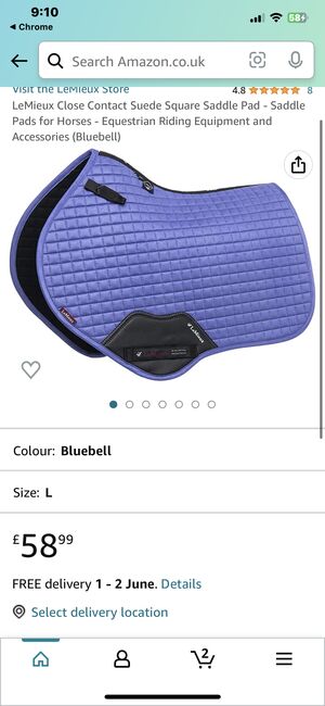 ‼️BLUEBELL DISCONTINUED FLYHOOD AND SADDLE OAD FOR £60‼️, Lemieux Bluebell, Tiggy, Inne podkładki pod siodło, Surrey , Image 3