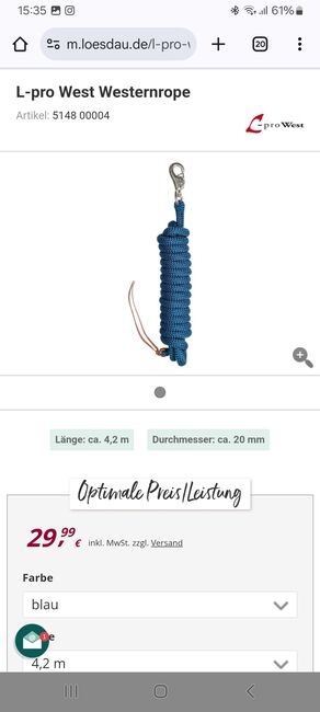 Bodenarbeitseil/ Führstrick, Hilweg Carina, Stricke, Innsbruck, Abbildung 2