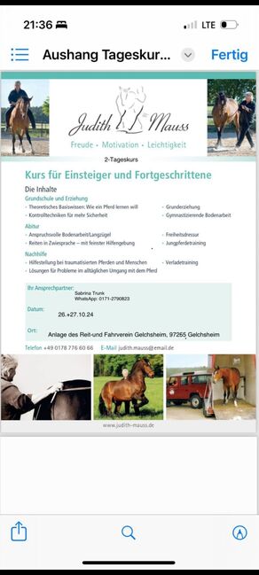 Bodenarbeitskurs, Sabrina Trunk , Kurse & Seminare  , Gelchsheim 