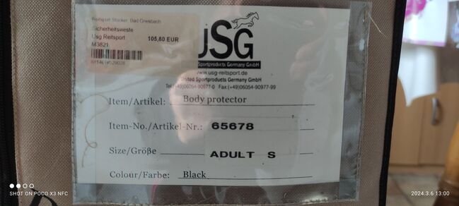 Body Protektor/ Sicherheitsweste, USG - Reitsport Art.nummmer. 65678, Dorfmeister Silke , Safety Vests & Back Protectors, Windorf, Image 6