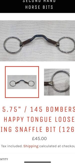 Bombers loose ring snaffle, Bombers Loose ring happy tongue , Tara, Horse Bits, Stoke-on-trent