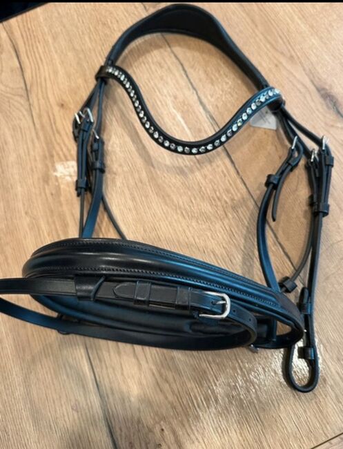 BR Trense Eston Warmblut schwarz Swarovski, BR  Eston Warmblut , Tini, Ogłowia, Pilsting