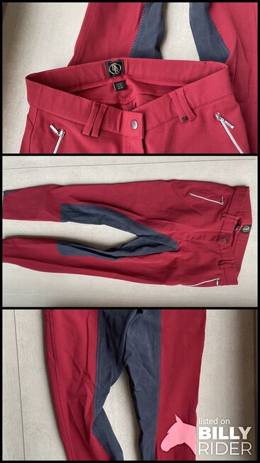 Reithose Vollbesatz BR Farbe Stoff rot / Vollbesatz grau, BR, Jana, Breeches & Jodhpurs, Sankt Augustin , Image 4