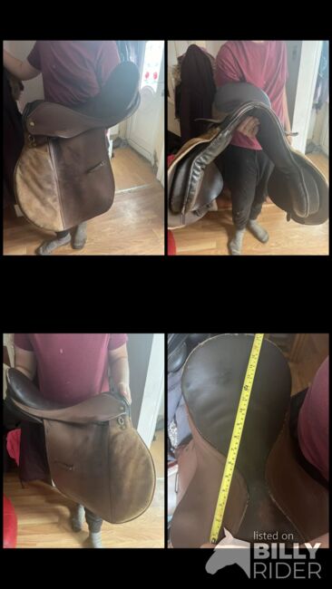 Brown leather saddle, Lauren Mills, All Purpose Saddle, Durham, Image 7