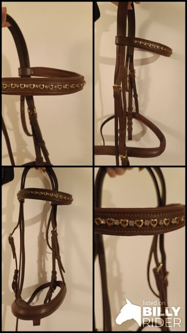 Braune WB Trense mit goldenen Schnallen, M. Lüers, Bridles & Headstalls, Magdeburg , Image 6