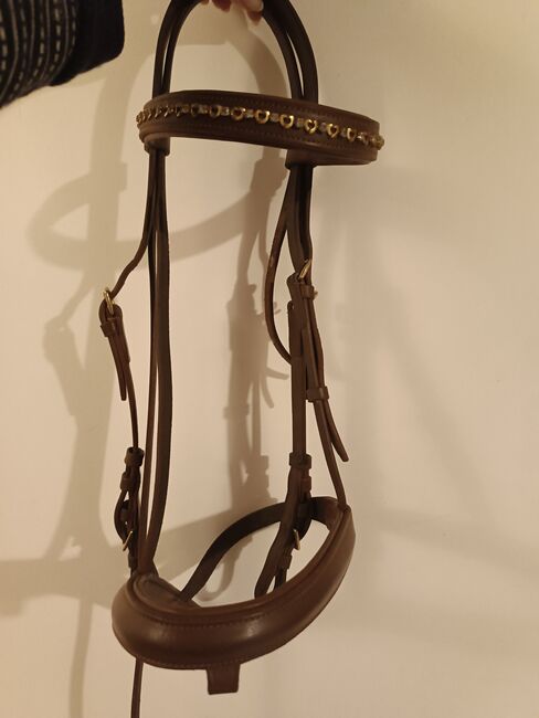 Braune WB Trense mit goldenen Schnallen, M. Lüers, Bridles & Headstalls, Magdeburg , Image 2