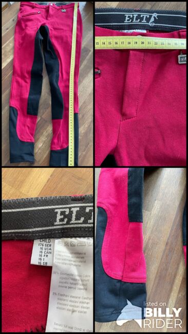 ELT Reithose Vollbesatz pink-schwarz Gr. 176, ELT, Sandra, Bryczesy dziecięce, Mönchengladbach, Image 9