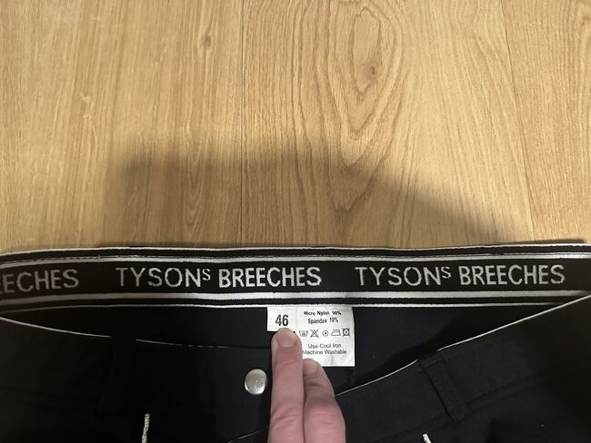 Reithose Tysons Breeches schwarz mit Glitzer, Gr. 46, Tysons Breeches, Nathalie Krause, Bryczesy, Hohnhorst bei Wunstorf, Image 3