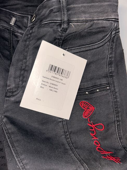 Reithose USG youth Denim breeches ponylove, top Grip, USG  USG youth Denim breeches ponylove, top Grip, Kim Schäfer  (Kim Schäfer- Auf dem Rücken der Pferde), Bryczesy dziecięce, Melsungen 