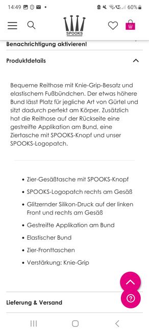 Spooks Reithose Ina Light Knee Grip, Größe L, Spooks Ina Light Knee Grip, Ulla, Bryczesy, Litzendorf, Image 4