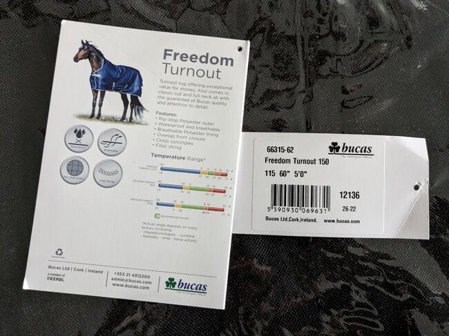 Bucas Freedom Turnout 150 g in 115 cm Gewaschen + Imprägniert, Bucas Freedom Turnout , Daggi, Derki dla konia, Feuerthalen, Image 2