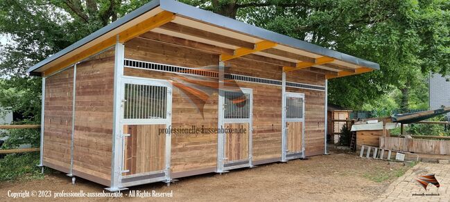 Aussenbox, Pferdestall bauen, Pferdebox und Offenstall kaufen, Weidehütte pferd, Heuraufe pferd,, AUSSENBOXEN PFERDESTALL, AUSSENBOXEN, Horse & Stable Mats, Wałcz, Image 9