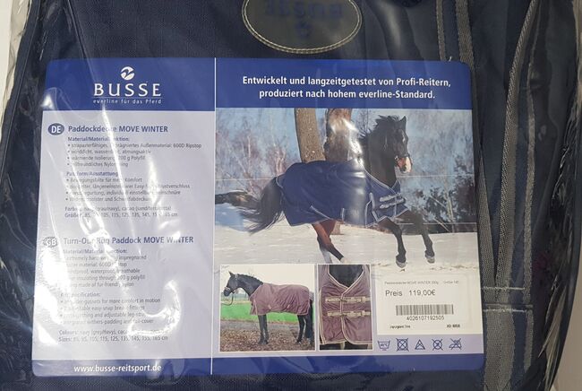 BUSSE Paddockdecke Gr. 155 MOVE WINTER 200g *NEU* (UVP 119€), Busse Move Winter , Die Schatzkiste für Pferd & Reiter (Die Schatzkiste für Pferd & Reiter), Horse Blankets, Sheets & Coolers, Neubrunn, Image 2