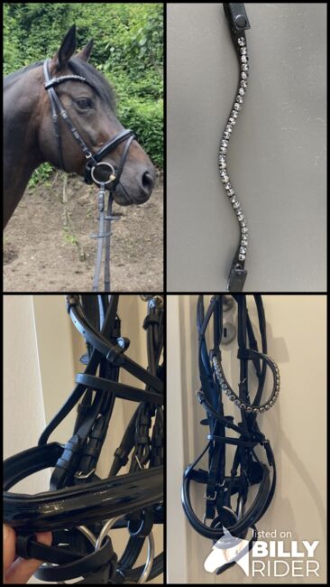 Busse Solibel Trense Lack VB Stirnband Glitzerkasten schwarz Trensenzaum, Busse / Solibel (Stirnriemen von Glitzerkasten), Nicole, Bridles & Headstalls, Frankfurt , Image 6