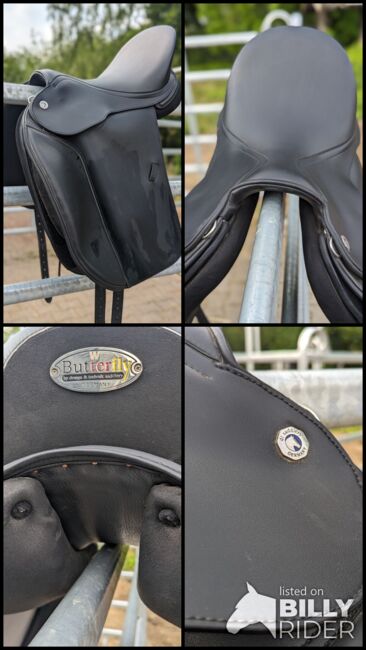 Butterfly Cara 18 Zoll tiefer Sitz veganes Leder Dressur, Butterfly Cara, Jana, Dressage Saddle, Enger, Image 8