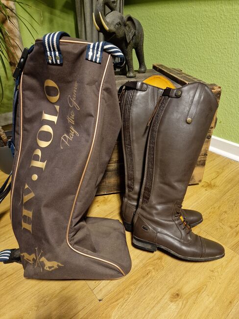 Reitstiefel braun 38 & Stiefeltasche von HV Polo, HV Polo  Reitstiefel , Jessi, Oficerki jeździeckie, Lübeck 