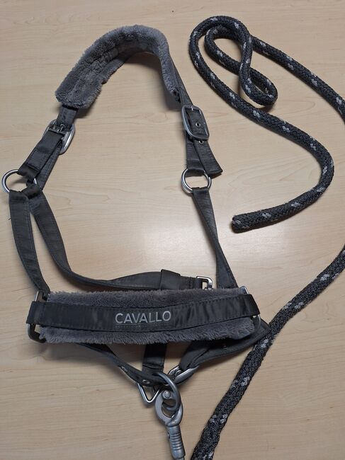 Cavallo Fellhalfter WB mit Strick grau, Cavallo  Fellhalfter, Jenna2017, Halters, Bielefeld 