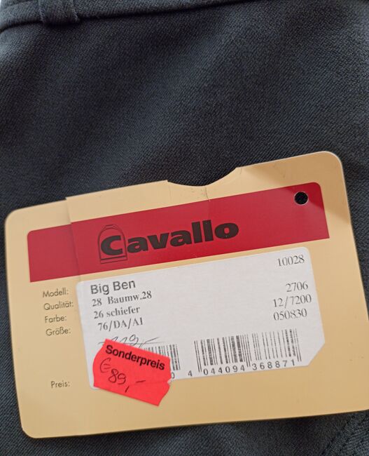 Cavallo Damen-Reithose „Big Ben“ –ungetragen– Gr.76, Cavallo  Big Ben, Jazz, Reithosen, Monheim am Rhein Baumberg, Abbildung 7