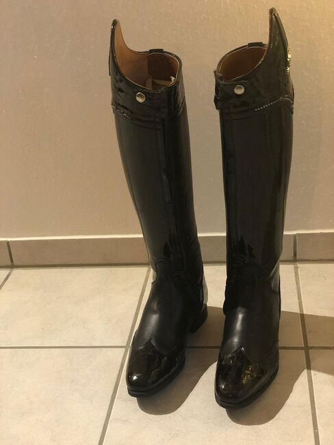 Celeris Dressurstiefel Schwarz Braun Lack 41,5 H46 W37,5 !neu!, Celeris Reiten&Leder, Charly, Riding Boots, Spelle, Image 4