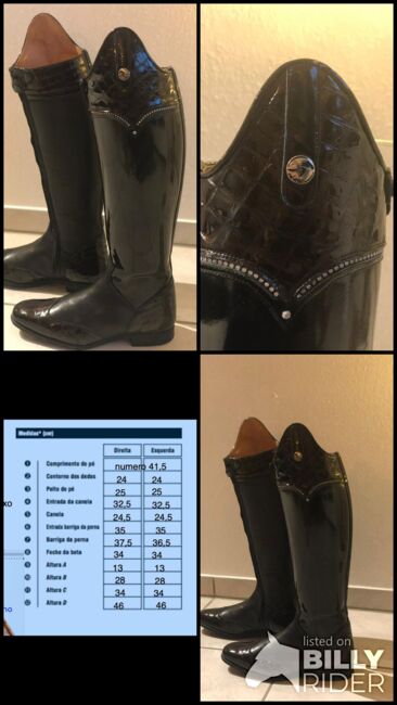 Celeris Dressurstiefel Schwarz Braun Lack 41,5 H46 W37,5 !neu!, Celeris Reiten&Leder, Charly, Riding Boots, Spelle, Image 11