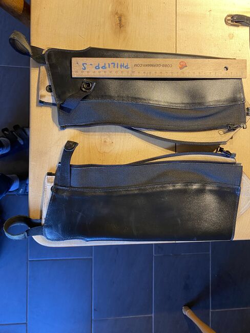 Chaps Reitletten XS fast wie neu, Leder schwarz, PBK, Erika , Half Chaps, Delligsen 