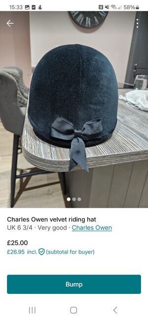 Charles Owen velvet riding hat, Charles Owen, Lesley Crowcroft , Riding Helmets, Rotherham , Image 2