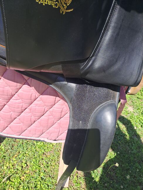 Charlys Physio Dressursattel Klettpausche, Charlys Physio ( Physiotherapeut Carly Vanderoemme), hergestellt von der Sattlerei Frank Baines (GB) Dressursattel Monoblatt, Chris, Dressage Saddle, Knittlingen, Image 11