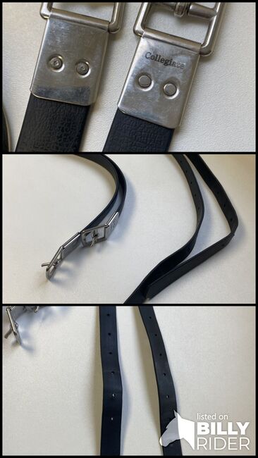 Collegiate synthetic black stirrup leathers 49”, Collegiate, Elizabeth Osborne, Saddle Accessories, Barrow upon Trent, Image 4