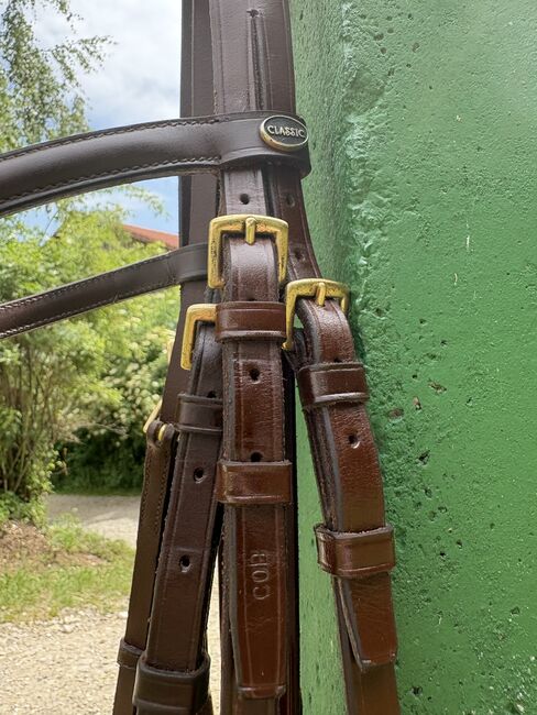 Kandare Unterlegtrense in braun, COB/ Vollblut, goldene Beschläge, Lara , Bridles & Headstalls, Zolling, Image 3