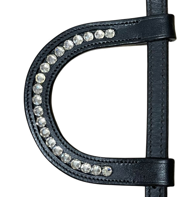 Schwarzer Einohrzaum mit Strass, Glam Bridle, Ogłowia, Gottshaus , Image 2