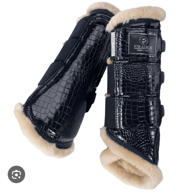 Gamaschen Croco Fauxfur Blau Größe WB, Eskadron Gamaschen Croco Fauxfur Blau Größe WB, S.Mü, Tendon Boots, Nürnberg 