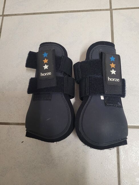 Gamaschen (vorne)  für  Pony in  Navyblau, Susanna Scheuermeyer, Tendon Boots, München