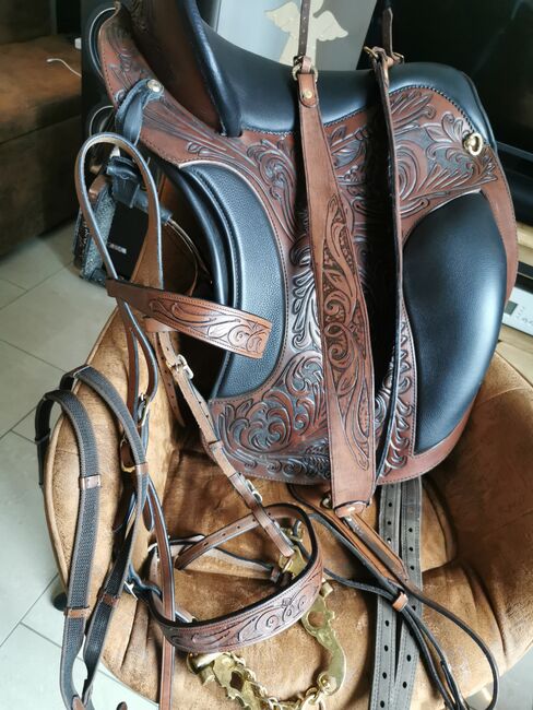 Deuber El Campo Shorty ⚜️ Arte Flower ⚜️S2 /17.5 ⚜️Havanna Braun/Schwarz ⚜️ w. NEU, Deuber El Campo, Selina M. , Baroque Saddle, Rödermark, Image 6