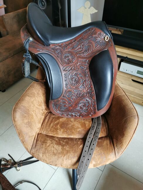 Deuber El Campo Shorty ⚜️ Arte Flower ⚜️S2 /17.5 ⚜️Havanna Braun/Schwarz ⚜️ w. NEU, Deuber El Campo, Selina M. , Baroque Saddle, Rödermark, Image 2