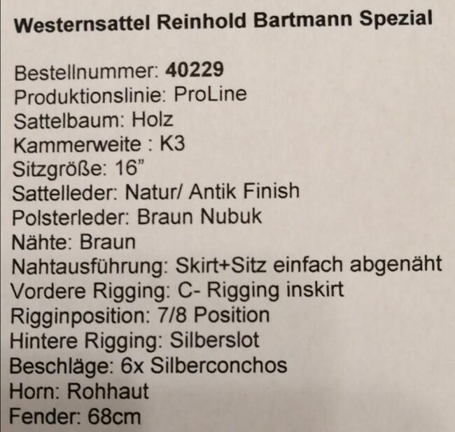 Westernsattel Deuber & Partner - Baum DL, Deuber & Partner Baum DL - Reinhold Bartmann Spezial ProLine, Tina , Western Saddle, Dillingen , Image 2