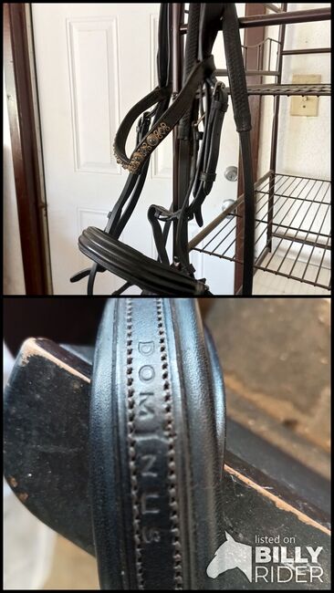 Dominus/Amerigo black full bridle & rubber reins., Dominus/Amerigo , Carolyn Thow, Ogłowia, Alvarado, Image 3