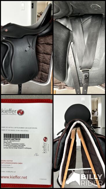 Dressursattel Kieffer Paris 17" in doubliertem Leder, normale Kammer, Kieffer Paris Exclusiv, Gabriele Fiethen, Dressage Saddle, Zirndorf, Image 11