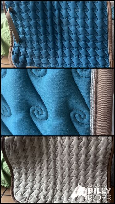 Dressur Schabracke, türkis und braun mit silberner Borte, Maika Zimmer, Dressage Pads, Heidenrod, Image 4
