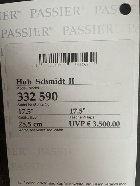 Dressursattel Passier Hubertus Schmidt II 17,5, Passier, Katharina , Dressage Saddle, Neubulach , Image 9