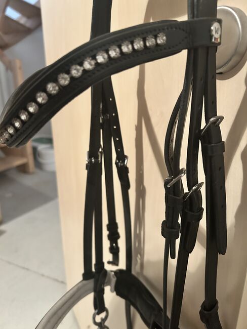 Kandare Waldhausen Schwarz / Weiß - wenig genutzt, Waldhausen Schwarzes Leder / Weiß Unterlegt, Romi, Bridles & Headstalls, Königsbrunn , Image 3