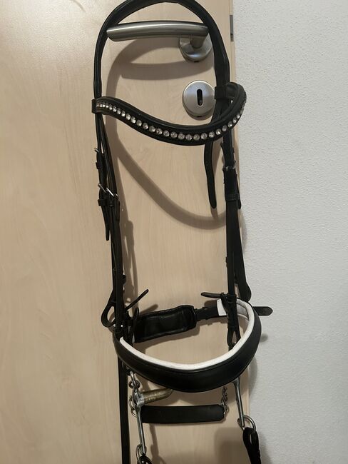 Kandare Waldhausen Schwarz / Weiß - wenig genutzt, Waldhausen Schwarzes Leder / Weiß Unterlegt, Romi, Bridles & Headstalls, Königsbrunn 