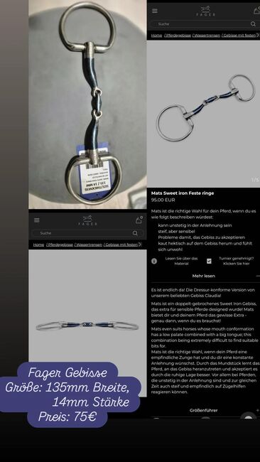 Doppeltgebrochenes Gebiss, Fager Mats, Vanessa , Horse Bits, Bautzen 