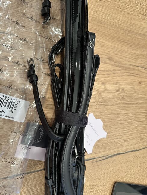 Dyon Kentucky Kandare NEU schwarz Leder, Dyon Kentucky  Kentucky Patent Large Crank Noseband Double Full New English Collection, Tini, Bridles & Headstalls, Pilsting, Image 7