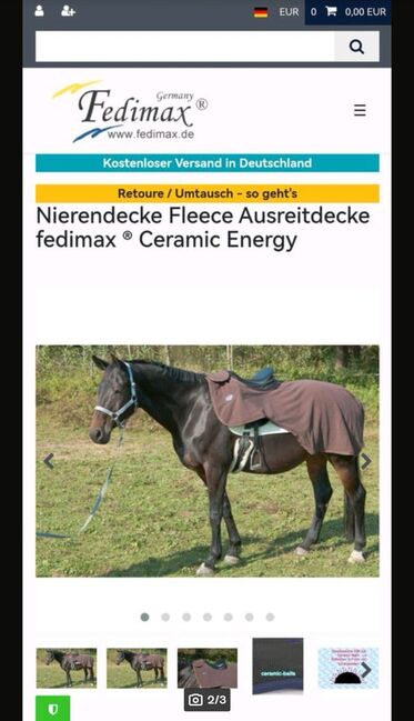 Nierendecke Fleece Ausreitdecke fedimax Ceramic Energy, Fedimax, Larissa , Derki dla konia, Oberpframmerm , Image 3