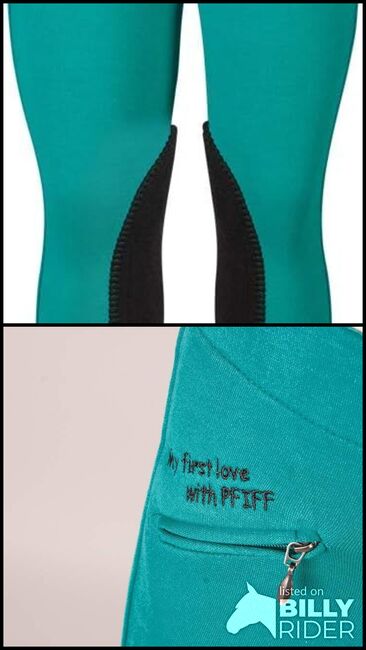 PFIFF Kinder-Reitleggings mit Stoffbesatz Gr. 146 Farbe türkis, Reit-Leggings, Una (Horse-design), Bryczesy dziecięce, Rot am See, Image 3