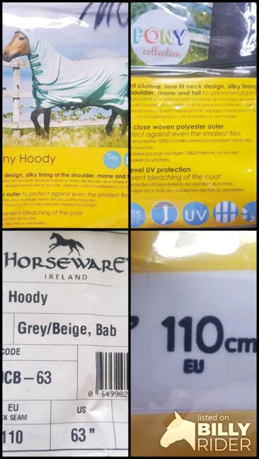 Ekzemerdecke Horseware Rambo Hoody Pony in 110 cm mit Fliegenmaske, Horseware, Annalena Schulz , Fliegenschutz, Brakel, Abbildung 5