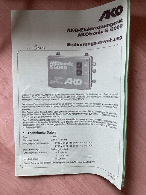 Elektrozaungerät, Ako Akotronic D 6000, B. Leckband , Weidezaungeräte, Harrislee, Abbildung 2