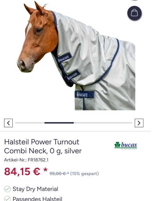 Halsteil Power Turnout Combi Neck, 0 g, silver, Bucas Halsteil Power Turnout Combi Neck, 0 g, silver , Graf-Knaupp , Derki dla konia, Nidderau, Image 4