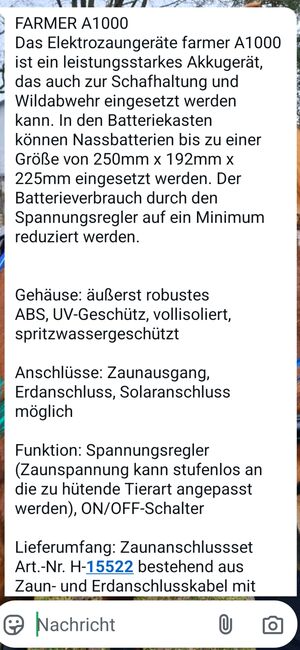 Weidezaungerät, Farmer  A 1000, Pia Ruppert , Electric Fence Chargers, Weigendorf/Oberpfalz b.Sulzbach Rosenberg , Image 4